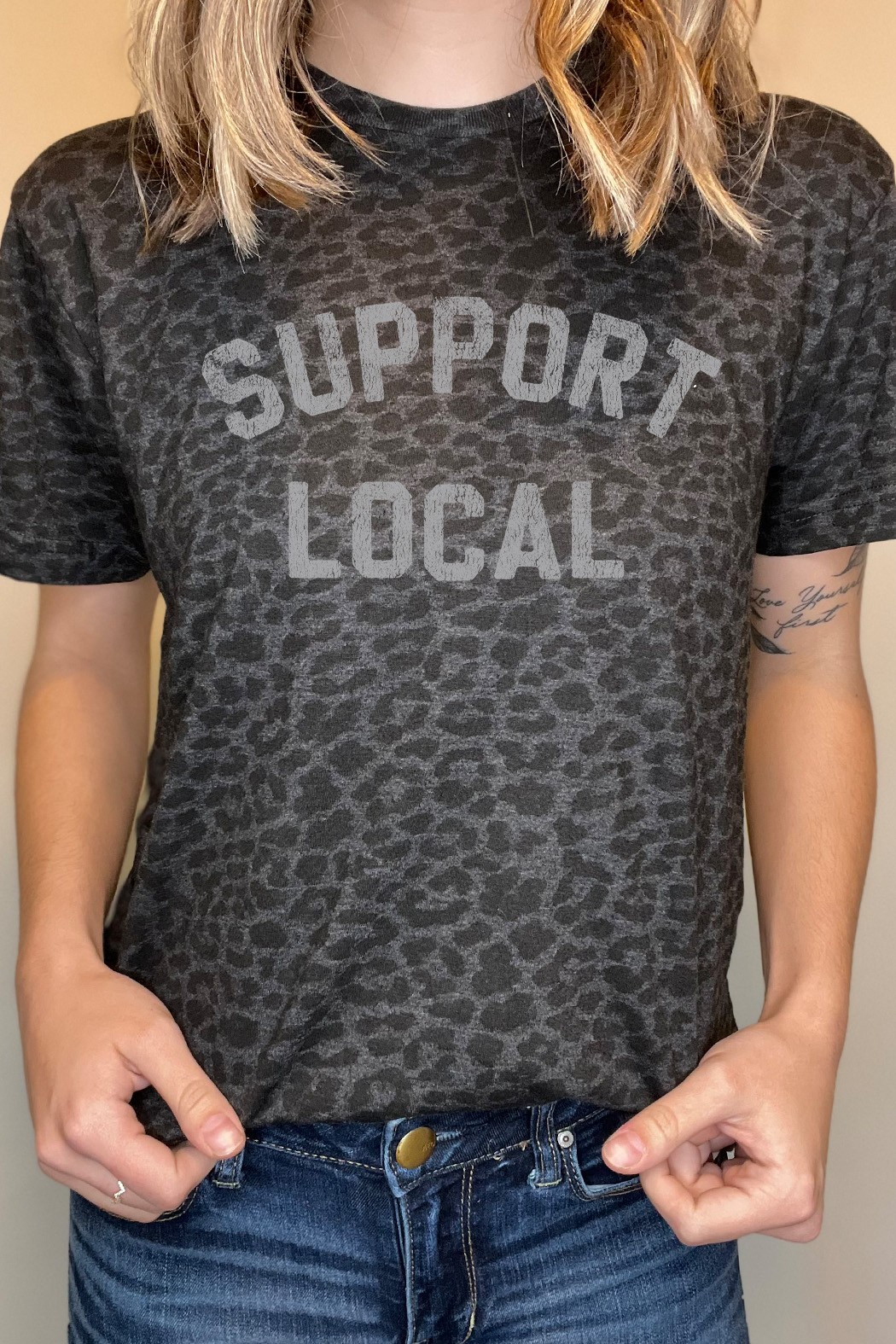 Support Local Small Business Leopard Tee